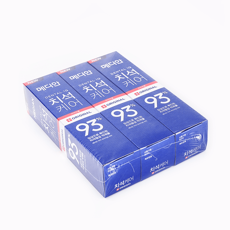 韓國MEDIAN麥迪安 成人牙膏 93% 強效淨白亮白牙膏 藍色檸檬薄荷 祛除牙結石 120g*3支裝 7