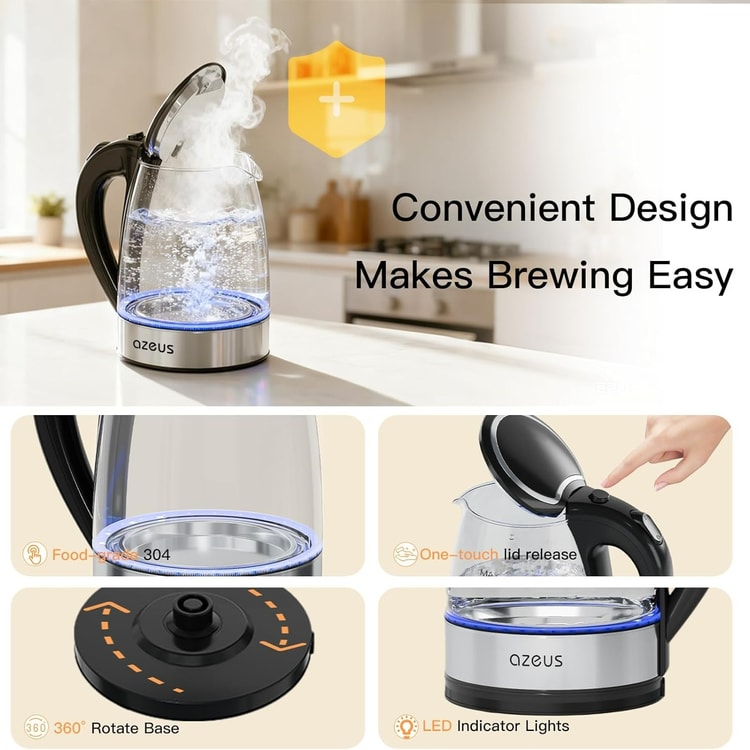 生活家電 ステンレス電気ケトル 自動電源OFF機能付き