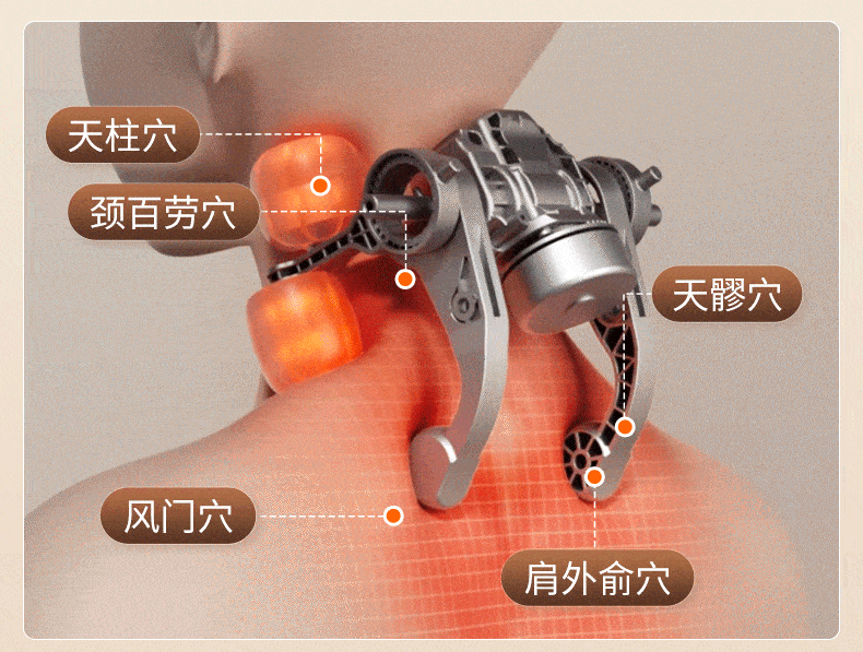 【中国直邮】 倍轻松 肩颈按摩仪颈椎枕颈部按摩器腰部背部全自动揉捏 放松斜方肌 肩颈消除富贵包 N5S3 一台装