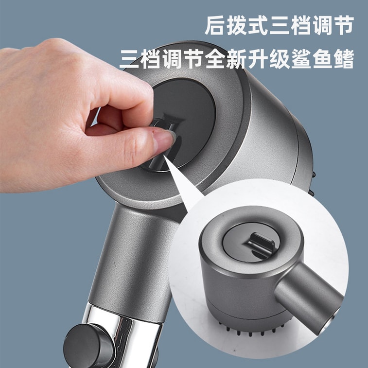 High Pressure Shower Head With Holder Handheld Shower Head With 1.5m Stainless Steel Gun Gray Hose And Holder Gift Box 1 Piece 6