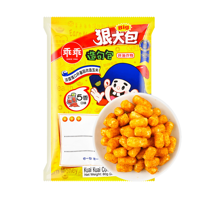台湾乖乖 狠大包 玉米脆米果零食 五香味 80g