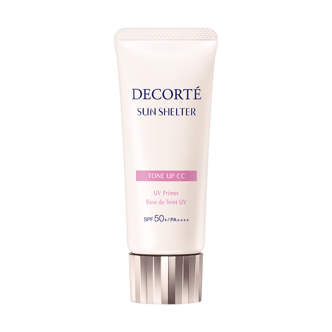 COSME Sun Shelter Tone up CC UV Primer - Base de Teint UV with Collagen and Extracts from Seaweed and White Jellyfish - 