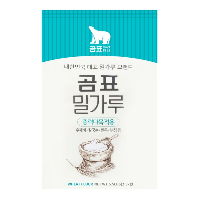 韩国GOMPYO白熊 高级多用途面粉 2.5kg【豆沙包煎饼面食制作】