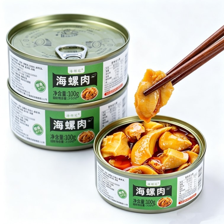 【Authentic Conch Meat Seafood】Large Conch Meat 100g*2 Can, Sliced Conch Meat, Side Dish, Snack With Alcohol, Seafood Snack, Canned, Ready To Eat 13