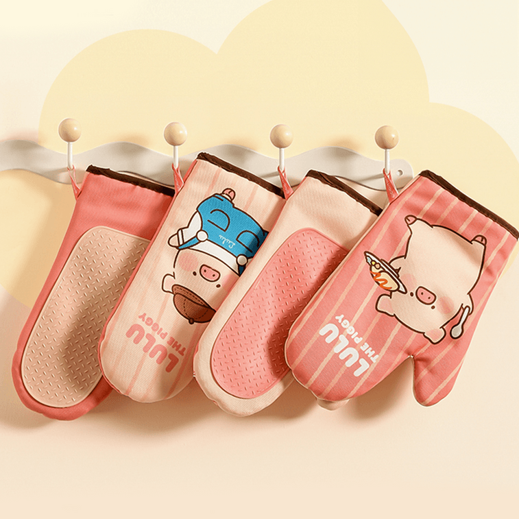 lulu Pig 공동 브랜드 베이킹 장갑 화상 방지 보온 장갑 한 켤레 Dry Rice Pig 4