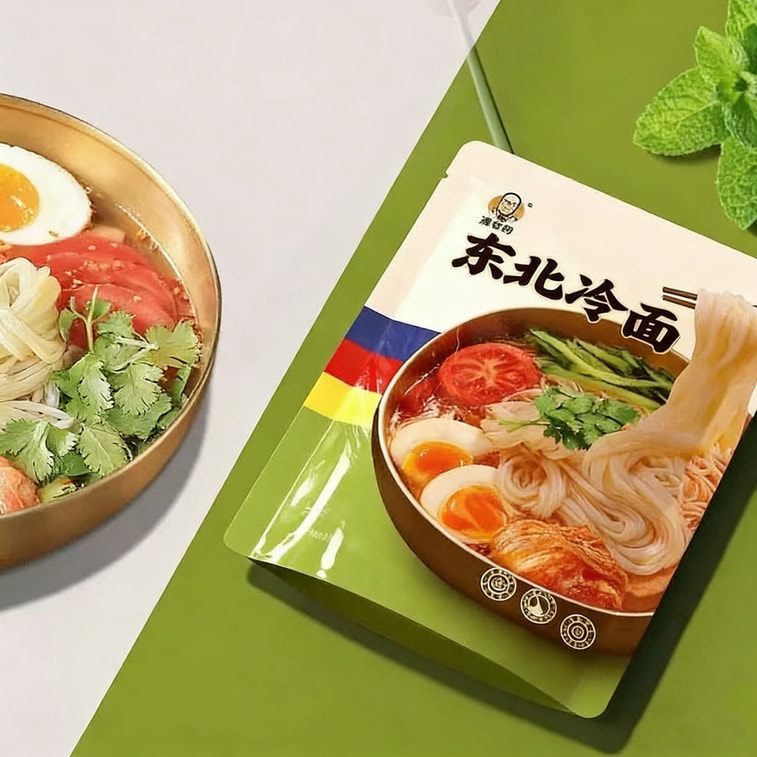 링 선생님의 동북 냉면 - 간편한 간편식/야식 - 한국식, 쫄깃하고 시원한 맛, 소스 포함, 383g. [쫄깃쫄깃한 면발] [새콤달콤한 맛] 4