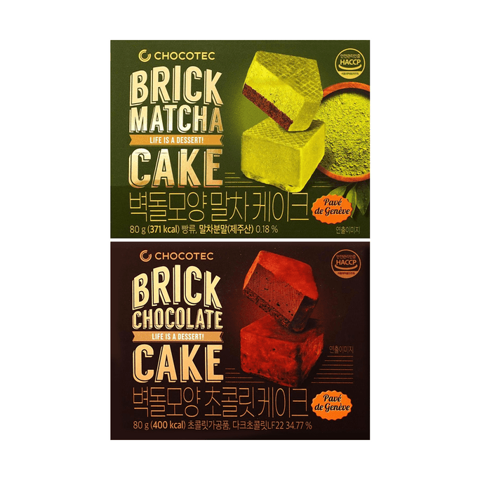 韓國CHOCOTEC 抹茶巧克力磚形蛋糕 80g【韓國GS25便利商店人氣商品】
