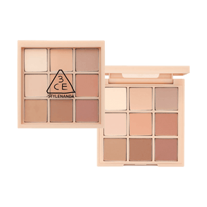 韩国3CE MOOD RECIPE 九宫格9色多功能眼影盘 哑光消肿裸色盘 8.5g #Dear Nude裸粉奶茶 奶茶盘 裸调杏奶茶【伪素颜白开水】