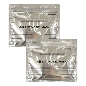 49 리프팅 젤 마스크, 10매입 (5매입 2팩), 각 49ml/1.66 fl.oz., 에델바이스, 펩타이드, 콜라겐 및 10종 히알루론산 함유 탄력 페이스 마스크, HYM 하이브리드 젤, 잔주름 케어
