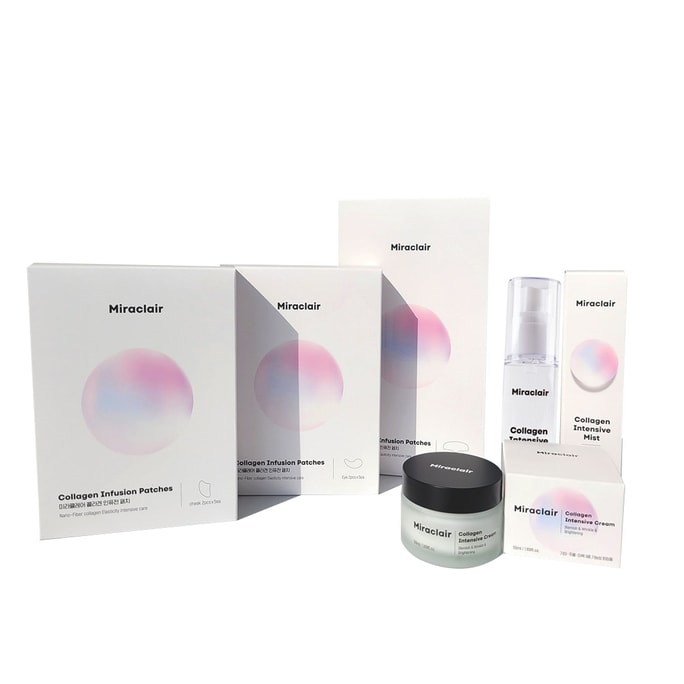 Miraclair Collagen Intensive 5 Set Includes Patches + Mist + Cream