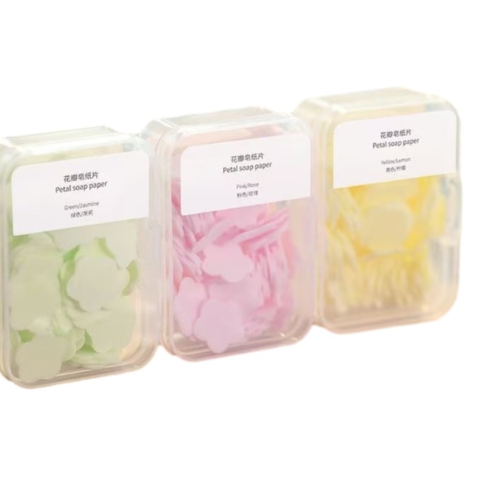Mini Petal Soap Paper Disposable Carrying Travel Sanitizer Foam Hand Soap Safe For Children 3 box