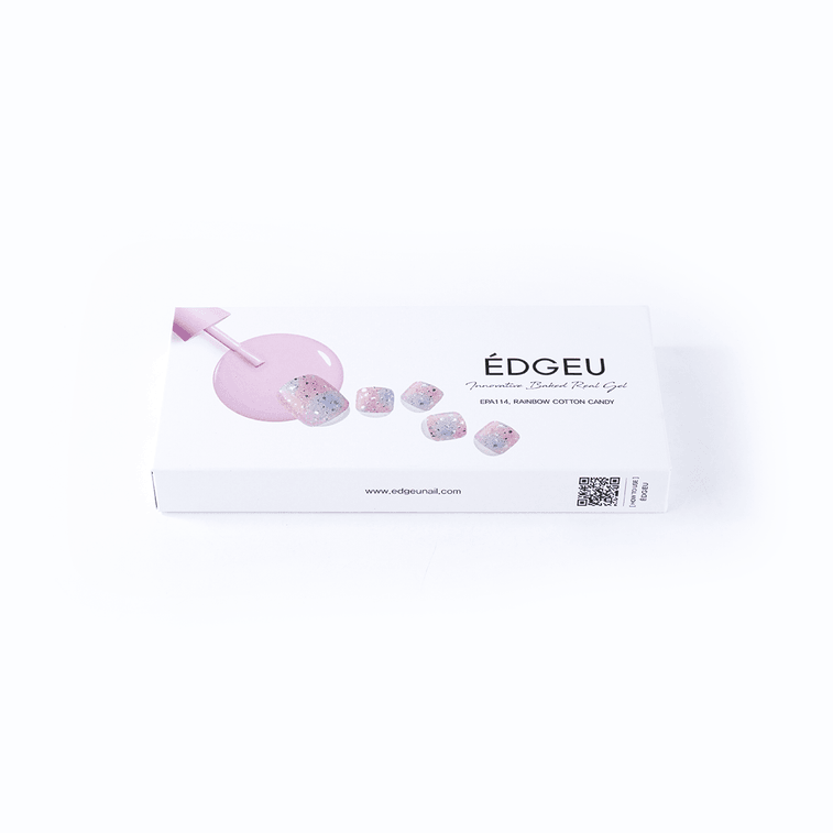 Innovative Baked Real Gel Nail Strips Peel Off Nails For Foot  #EPA114 Rainbow Cotton Candy 3