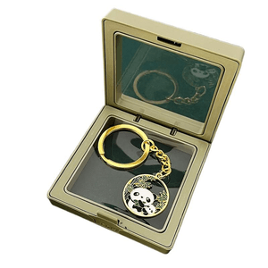 [중국 직송] 요추요핀 귀여운 팬더 열쇠고리 선물, 대나무 잎을 먹는 팬더, 2.6*2.6cm