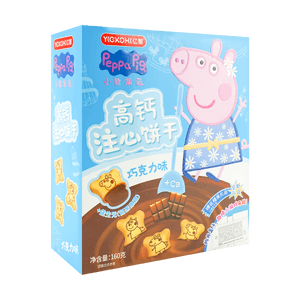 億智×小豬佩奇 高鈣注心餅乾 巧克力味 160g【限定聯名 益生元加持】