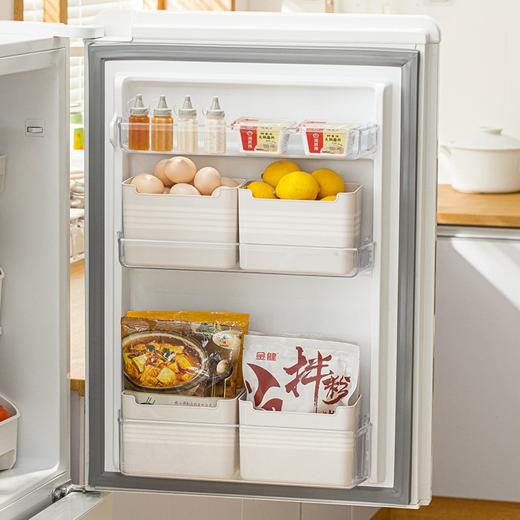 Desktop Organiser Extended PP Fridge Organiser Cosmetic Organiser Snacks Organiser White 4
