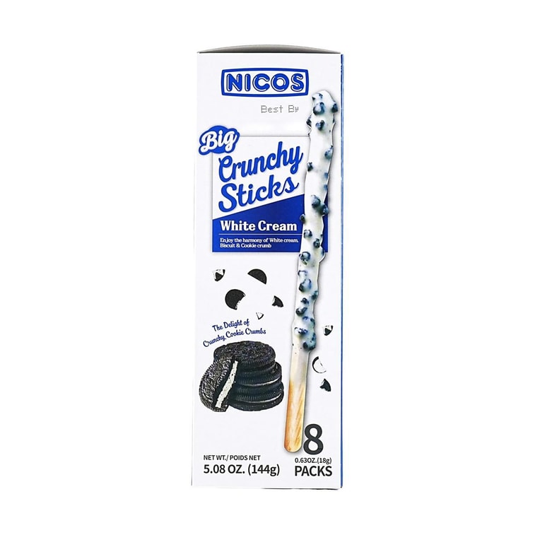 크런치 초코 스틱 - 화이트 초콜릿 코팅 쿠키 스틱, 5.08oz 5