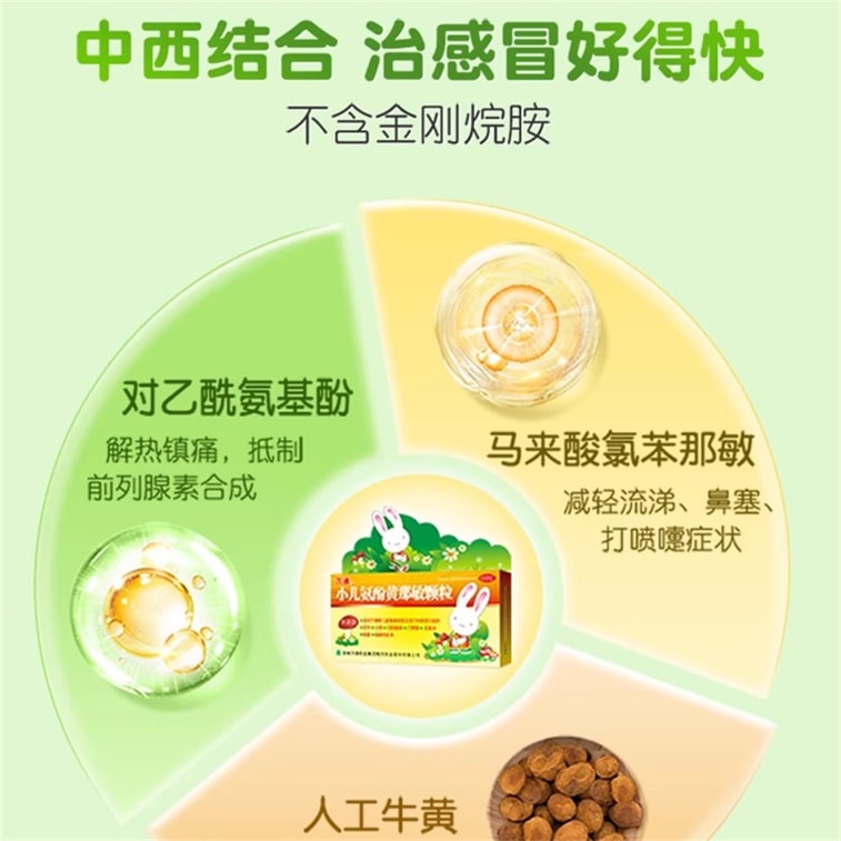 【中国直邮】 万通 小儿氨酚黄那敏颗粒 感冒药儿童发烧小儿感冒打喷嚏流鼻涕退烧10袋/盒 3