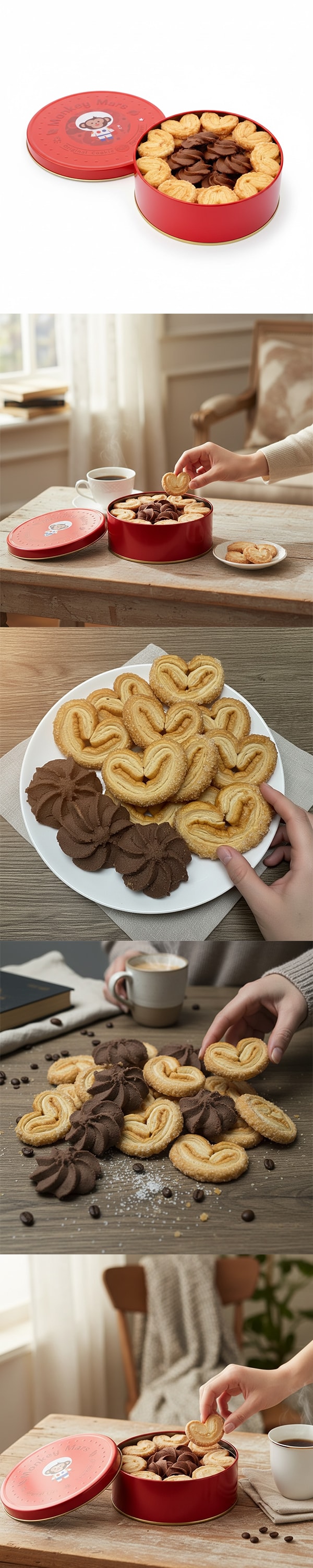 【台灣直郵】 火星猴 幸福蝴蝶酥 巧克力奶酥曲奇 綜合禮盒 180g [附提袋]