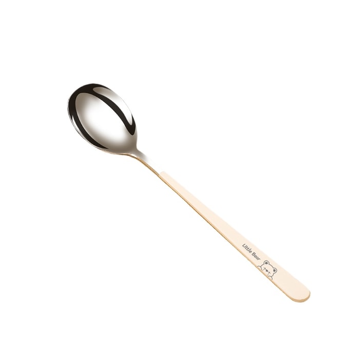 National Style 316 Stainless Steel Spoon Household Cartoon High Milk White Small Bear Style Large Size 1 Piece