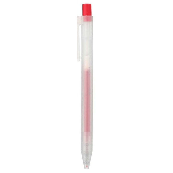 MUJI SMOOTH GEL INK KNOCK TYPE BALLPOINT PEN 0.5MM Red