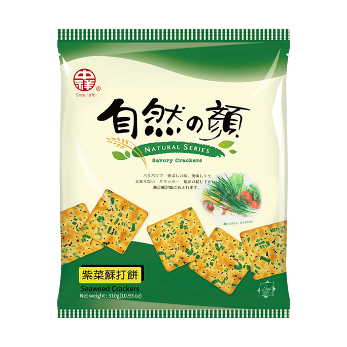 台湾中祥 自然の颜 紫菜苏打饼干 量贩包 280g