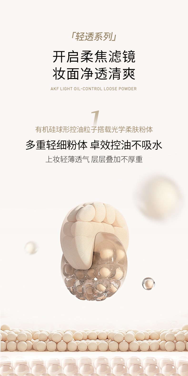 【中國直郵】 AKF 輕透控油散粉 定妝粉 持久控油不脫妝蜜粉餅 柔焦款【04#柔膚自然色】1件