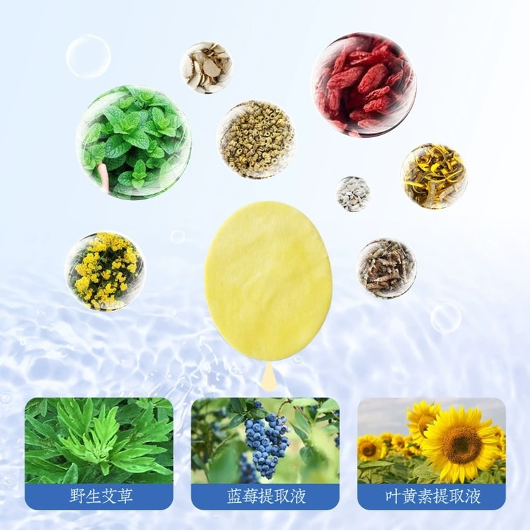 【中國直郵】 美國 仲寶堂 藍莓葉黃素護眼貼 緩解眼疲勞青少年冰敷眼膜貼艾草護冷敷眼貼 20貼/盒 3