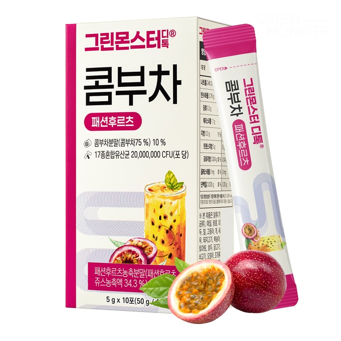 D-Toc Kombucha Passion Fruit - 10 Packets * 0.17oz