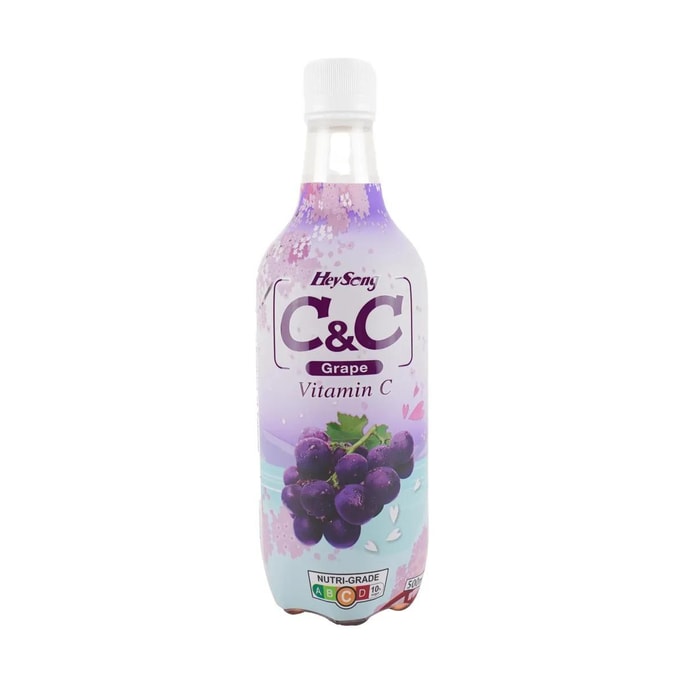 台湾C&C黑松 浓厚葡萄风味 气泡饮料 500ml
