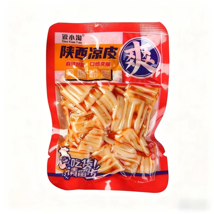 逗小淘 陕西香辣小凉皮独立包装脆爽麻辣零食休闲辣条小包装魔芋爽香辣味48g*5包