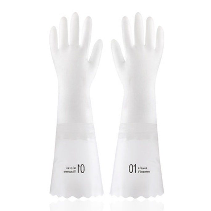Waterproof Dishwashing Gloves Rubber Wide Mouth Size M