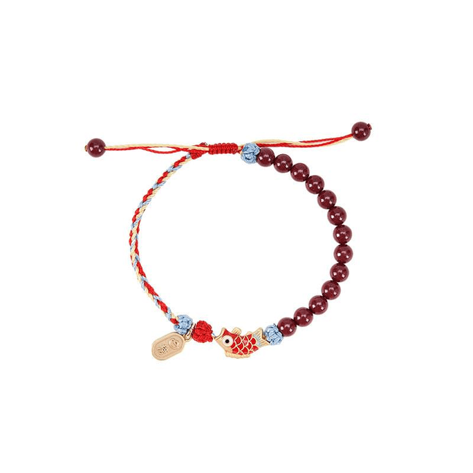 British Museum Creative Koi Bracelet Hand String Vermilion Hand Rope Hand Circumference 15-18cm * 1 Piece