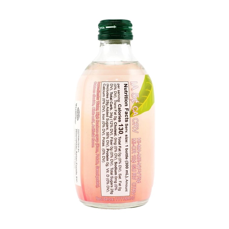 日本TOMOMASU 丰润白桃味汽水 果味碳酸饮料  300ml *6【6份超值装】 6