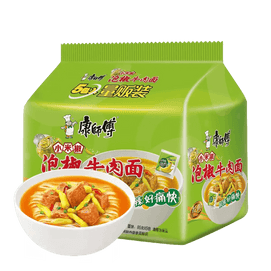 康师傅 方便面 小米椒泡椒牛肉面 5连包 520g【重庆专供版 地区限定】【亚米独家】