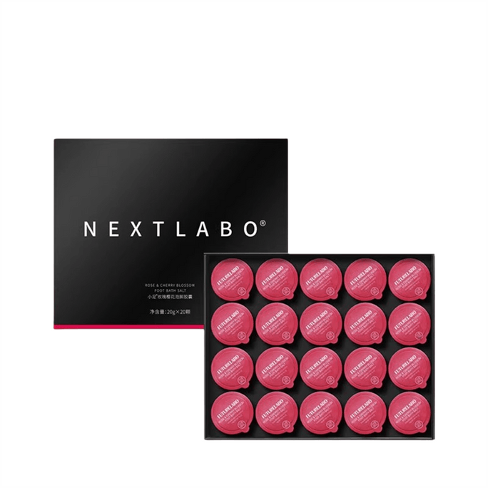 Rose and Cherry Essential Oil Foot Bath Capsules - Foot Soak Salt to Eliminate and Relieve Cold and Dampness for Soaking Feet Herbal Packet Powder Balls - 400g/box