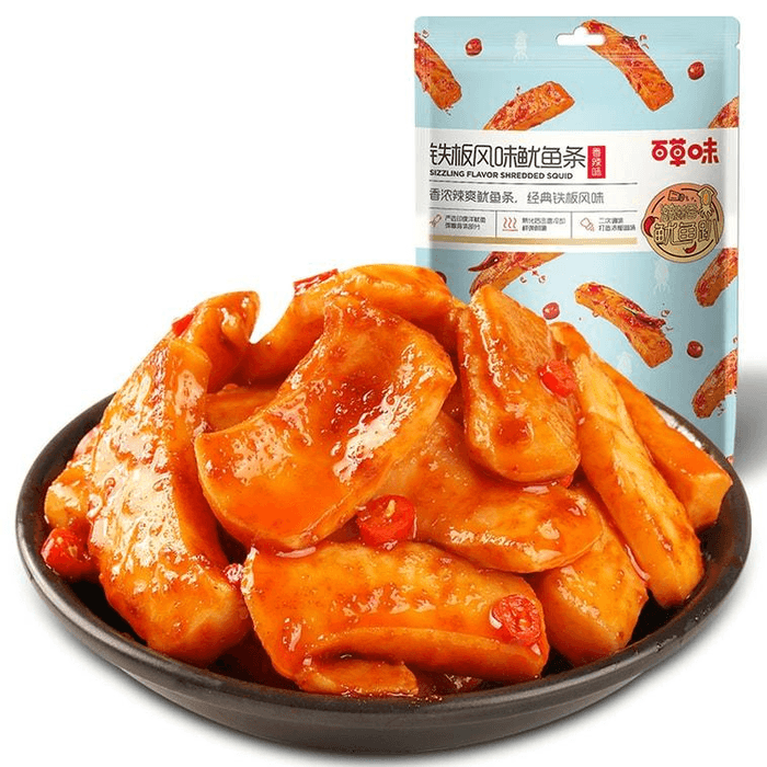 【中国直送】バイツァオウェイ 鉄板焼き風味イカ切り身 80g