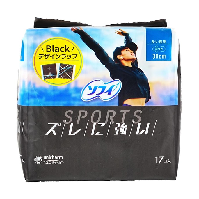 尤妮佳 Sofy 運動型衛生棉 300mm 夜用量多型(附護翼)17片