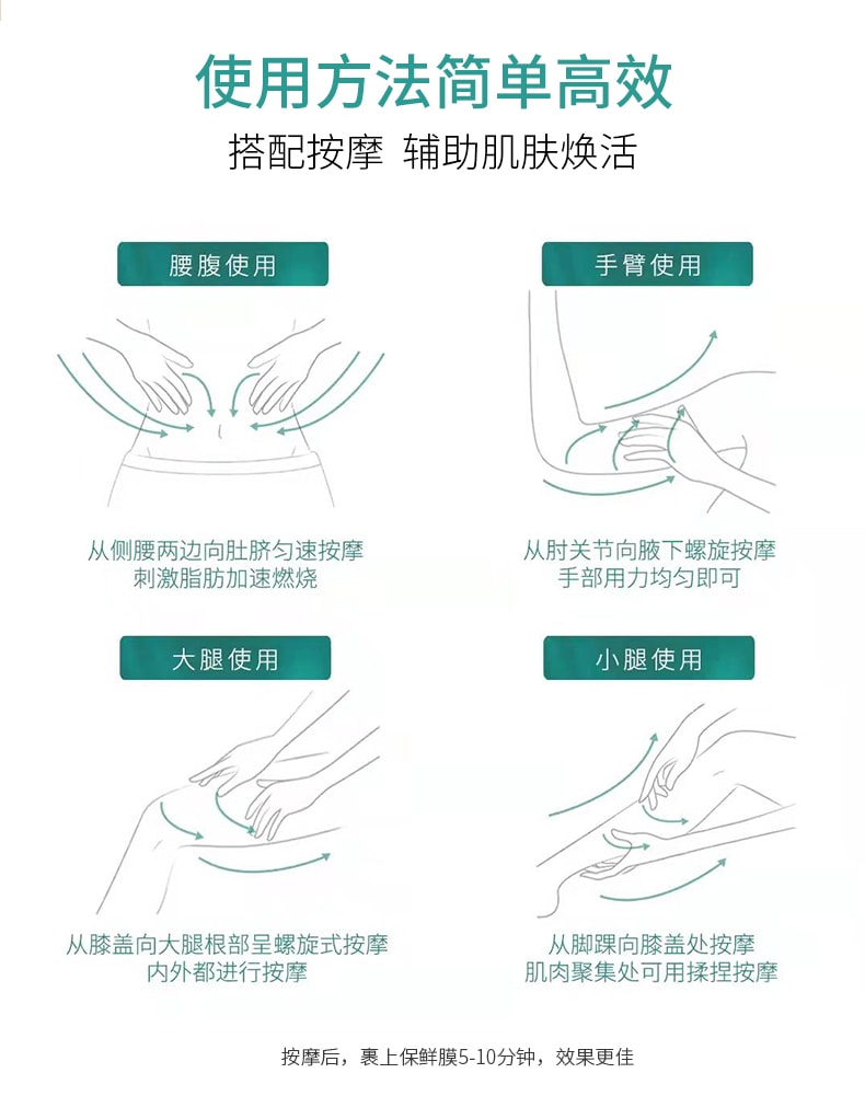 【中國直郵】 碧芙婷 婷煥輕緊緻霜 500g 植萃發熱按摩腰腹腿部嫩膚潤養塑形霜一盒裝