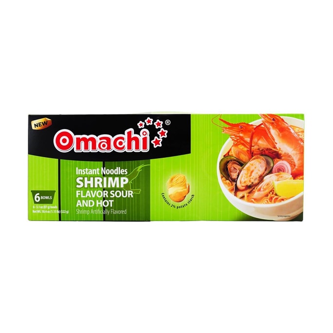 Vietnamese Instant Noodles , Sour and Hot Shrimp Flavor  ,3.1 oz* 6 Bowls