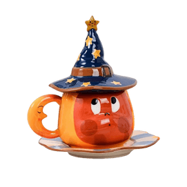 Cute 3D Twinkle Twinkle Cup and Saucer Set Ceramic Coffee Blue