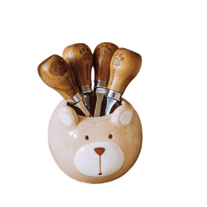 Storage Jar Fruit Fork 4 Stainless Steel Fork Small Fork Cake Fork Light Luxury Fruit Insert Cute Fruit Stick *1 Piece