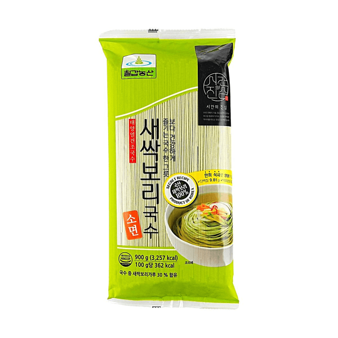 30% 보리싹 소면 국수, 31.75 oz【고섬유 녹색 국수】