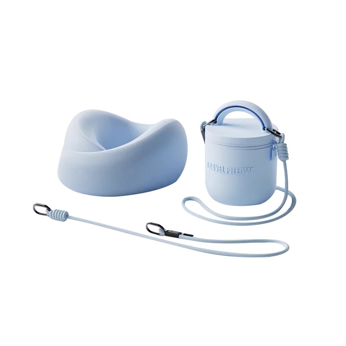 ES-3 Gen 3 Travel Neck Pillow (Blue) | Foldable Portable 360° Cervical Support U-Pillow, V-Shape Chin Support, Perfect for Airplane, Train & Office Napping