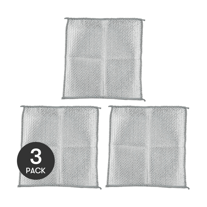 양면 실버 와이어 래그 접시 천 7.87*7.87인치