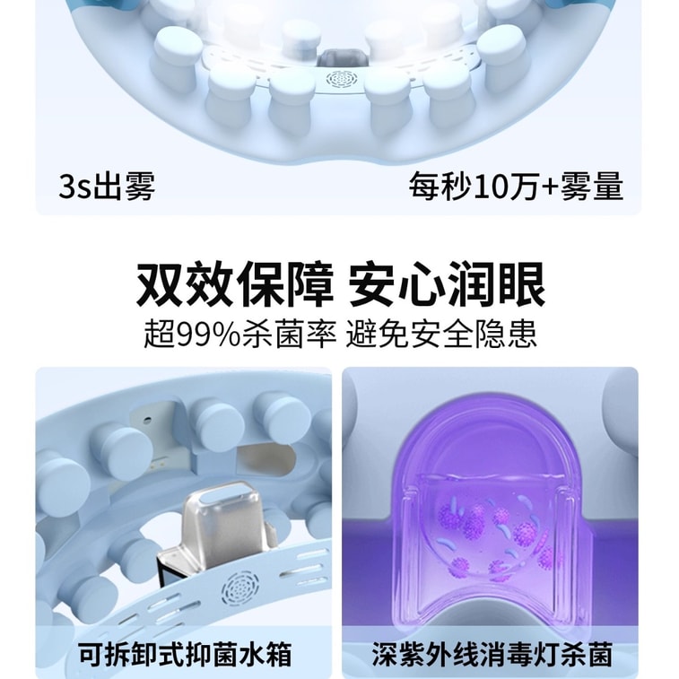 【中国直邮】 妙界 Y7pro眼部按摩仪护眼润眼缓解眼睛疲劳热敷蒸汽眼罩 冰泉蓝 1个装 3