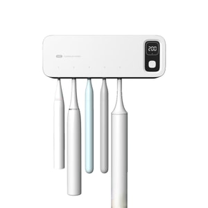 [멀티 스피드 디지털 디스플레이] 칫솔 살균기 건조 사이클 지능형 UV 살균 칫솔 홀더 흰색 1개