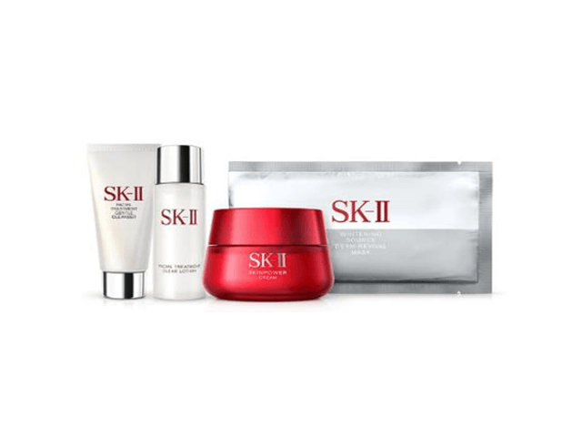 SK-II||Skin Power焕彩精华限定套装经典版面霜50g+清莹露30ml+洗面奶 