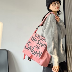 HSPM New Crossbody Canvas Tote Bag Pink M