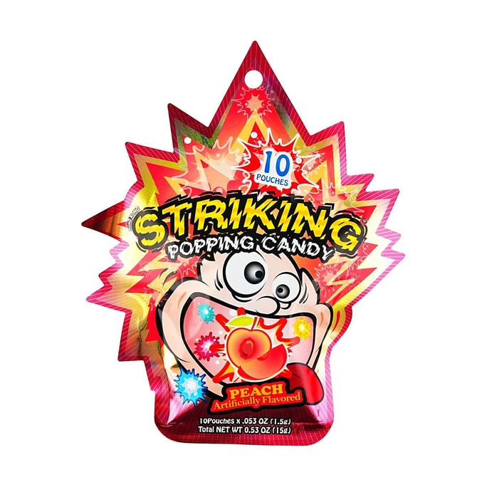 香港STRIKING索劲 跳跳糖 爆炸糖 桃子味 15g【童年怀旧零食】