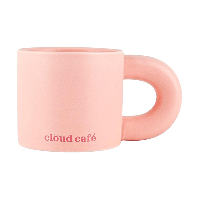 Vintage Ceramic Chunk Mug Strawberry Cream Color Coffee Cup 11.8oz